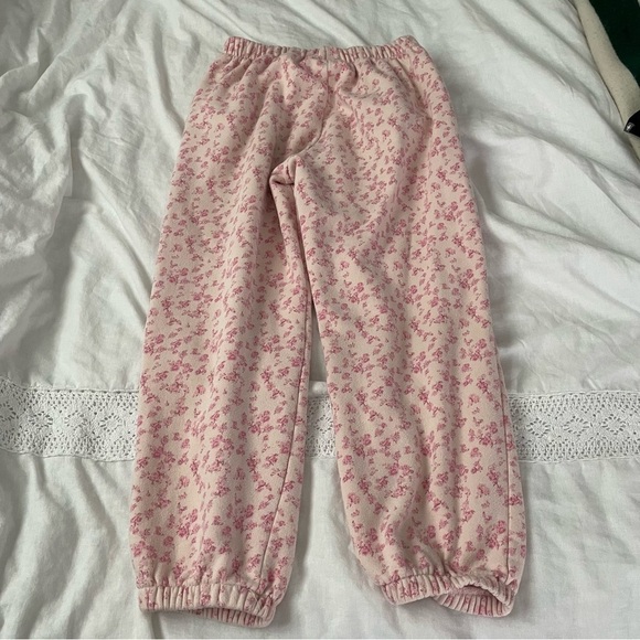 GAP x loveshackfancy LARGE Floral Jogger Sweatpants Girls Pink kids - Picture 4 of 7
